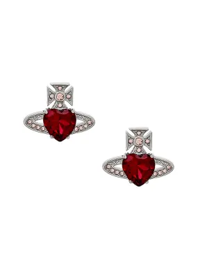 Ariella Stud Earrings - Silver/Ruby Red/Peach - 6201031T-02P274-CN