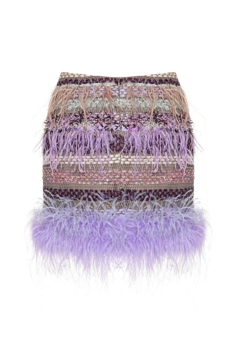 AVRIL MINI SKIRT IN PURPLE MULTI