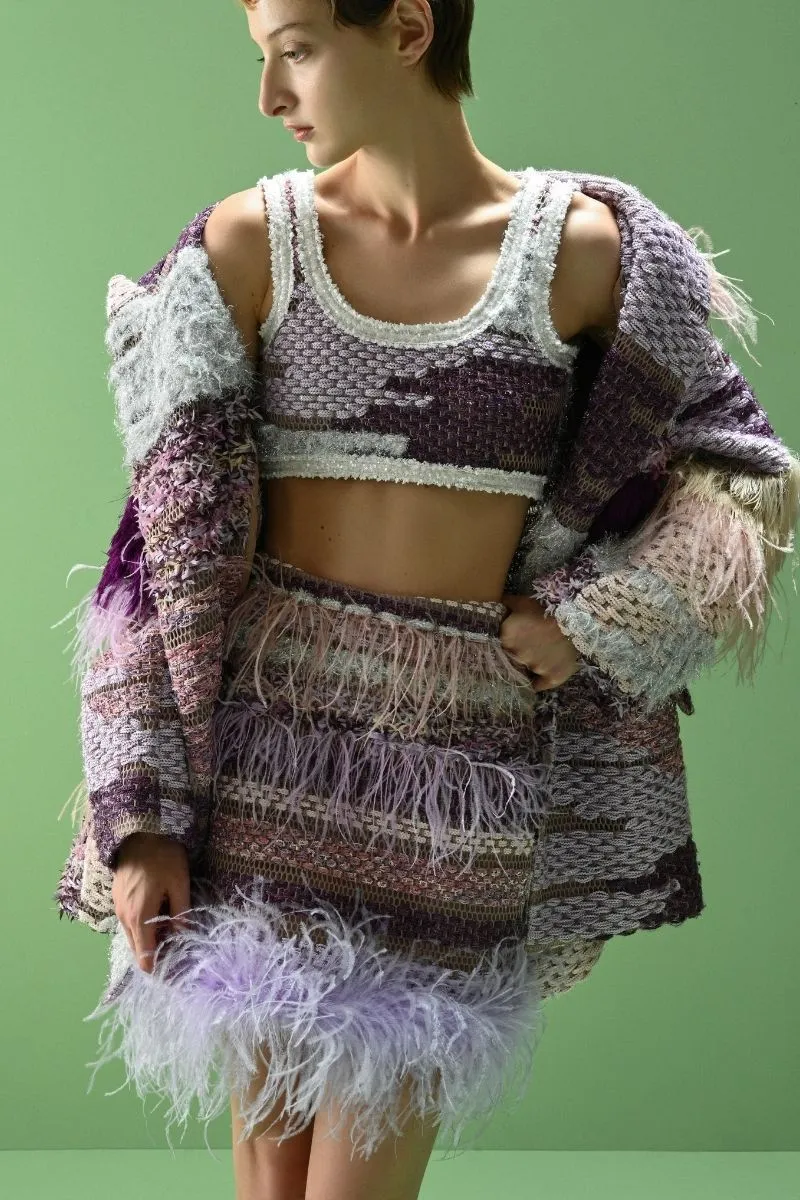 AVRIL MINI SKIRT IN PURPLE MULTI