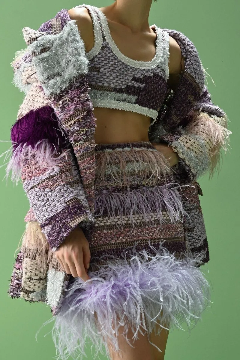 AVRIL MINI SKIRT IN PURPLE MULTI