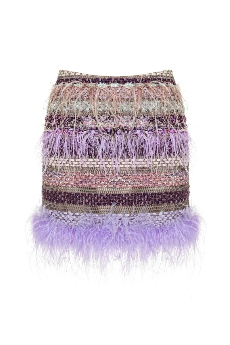 AVRIL MINI SKIRT IN PURPLE MULTI