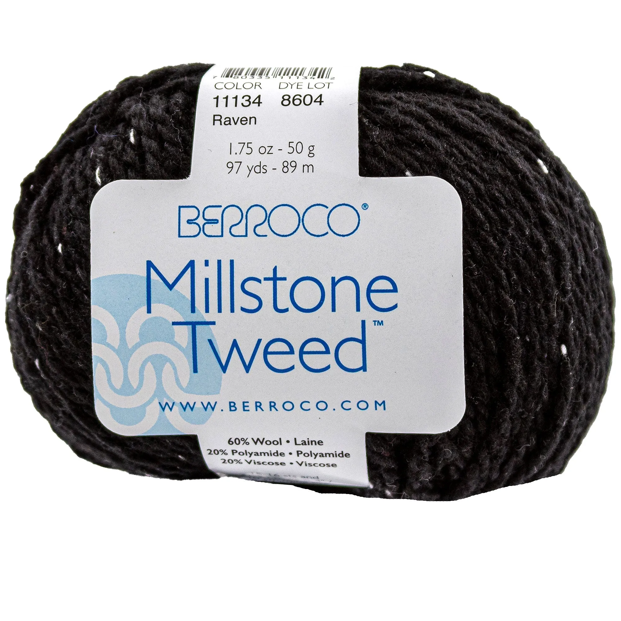 Berroco Millstone Tweed Yarn - 11134 Raven