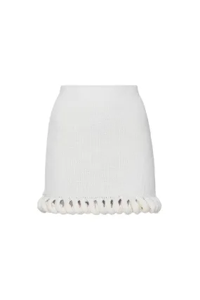 CAMELLIA WHITE KNITTED MINI SKIRT