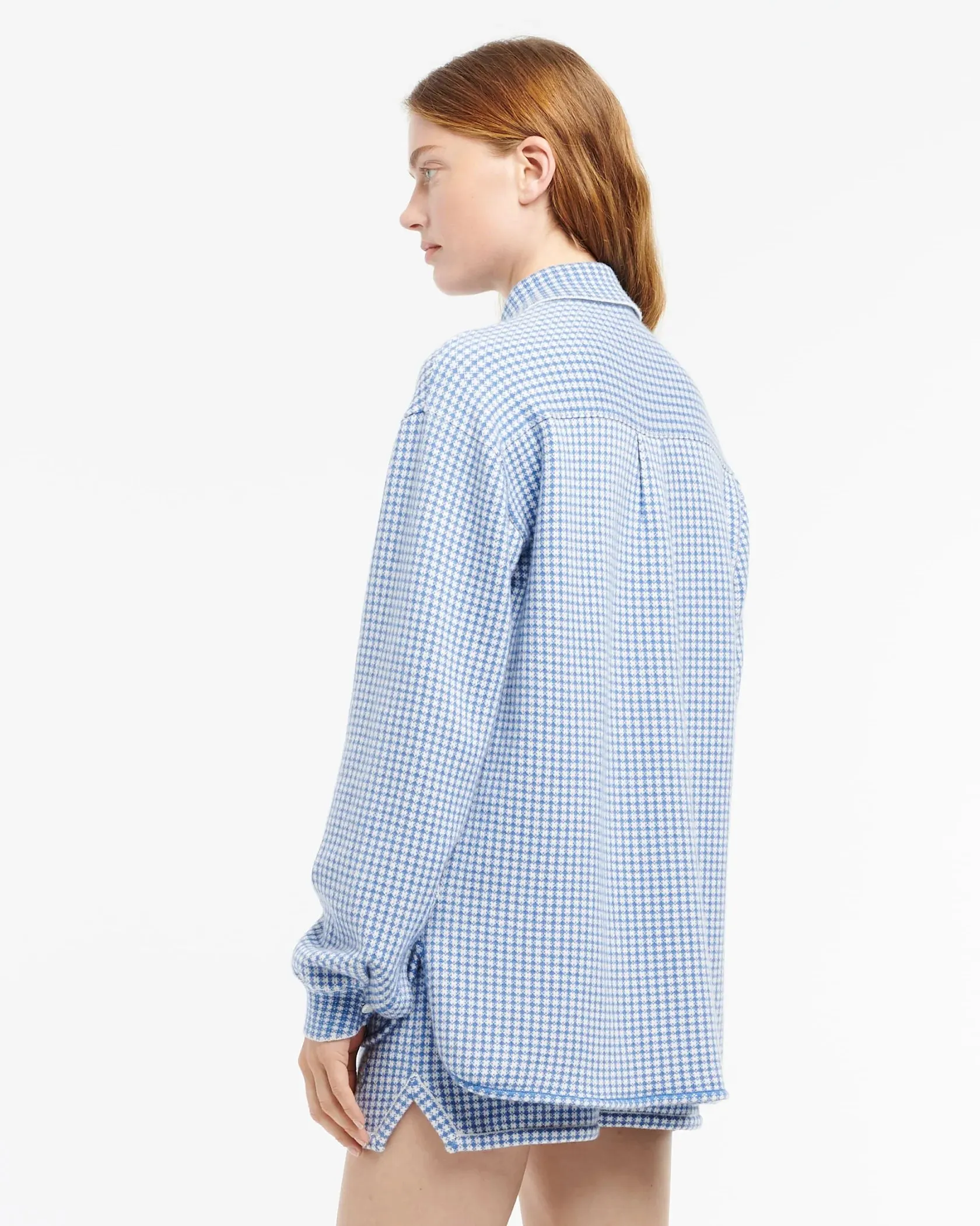 Cashmere and cotton gingham shorts