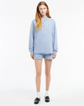 Cashmere and cotton gingham shorts