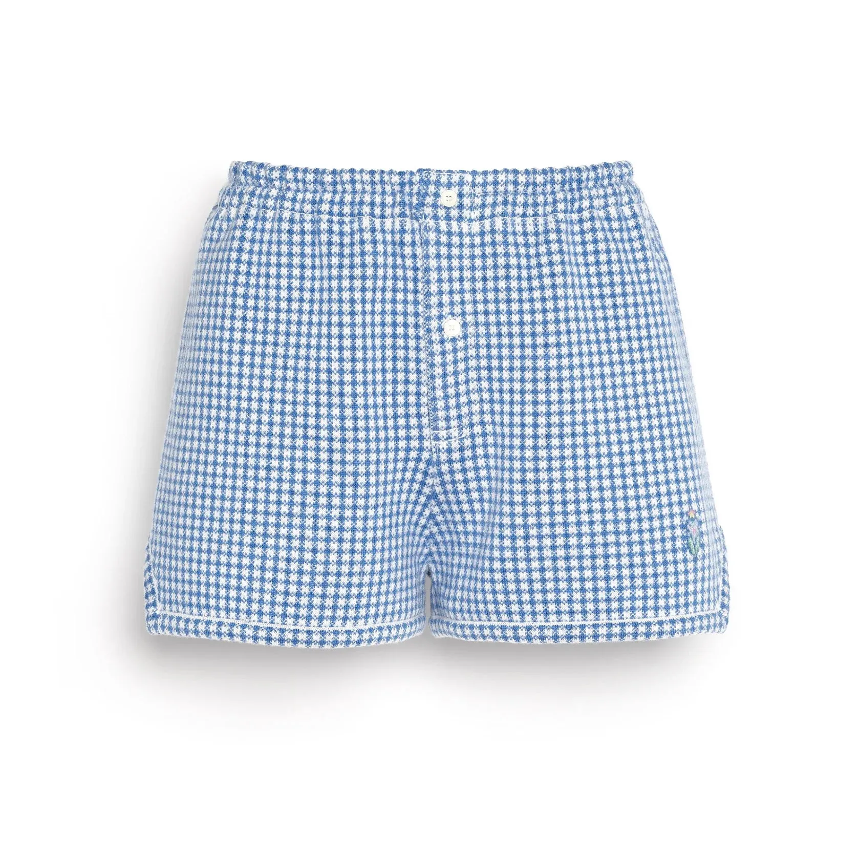 Cashmere and cotton gingham shorts