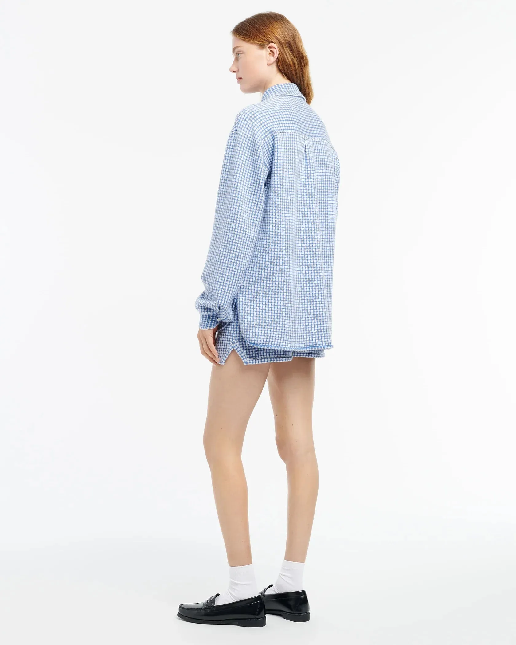 Cashmere and cotton gingham shorts