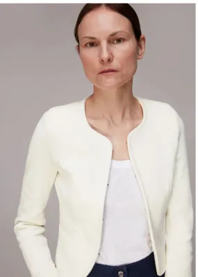 COLLARLESS JERSEY JACKET