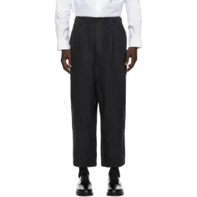 Comme des Garcons Homme Grey Wool Herringbone Stripe Trousers