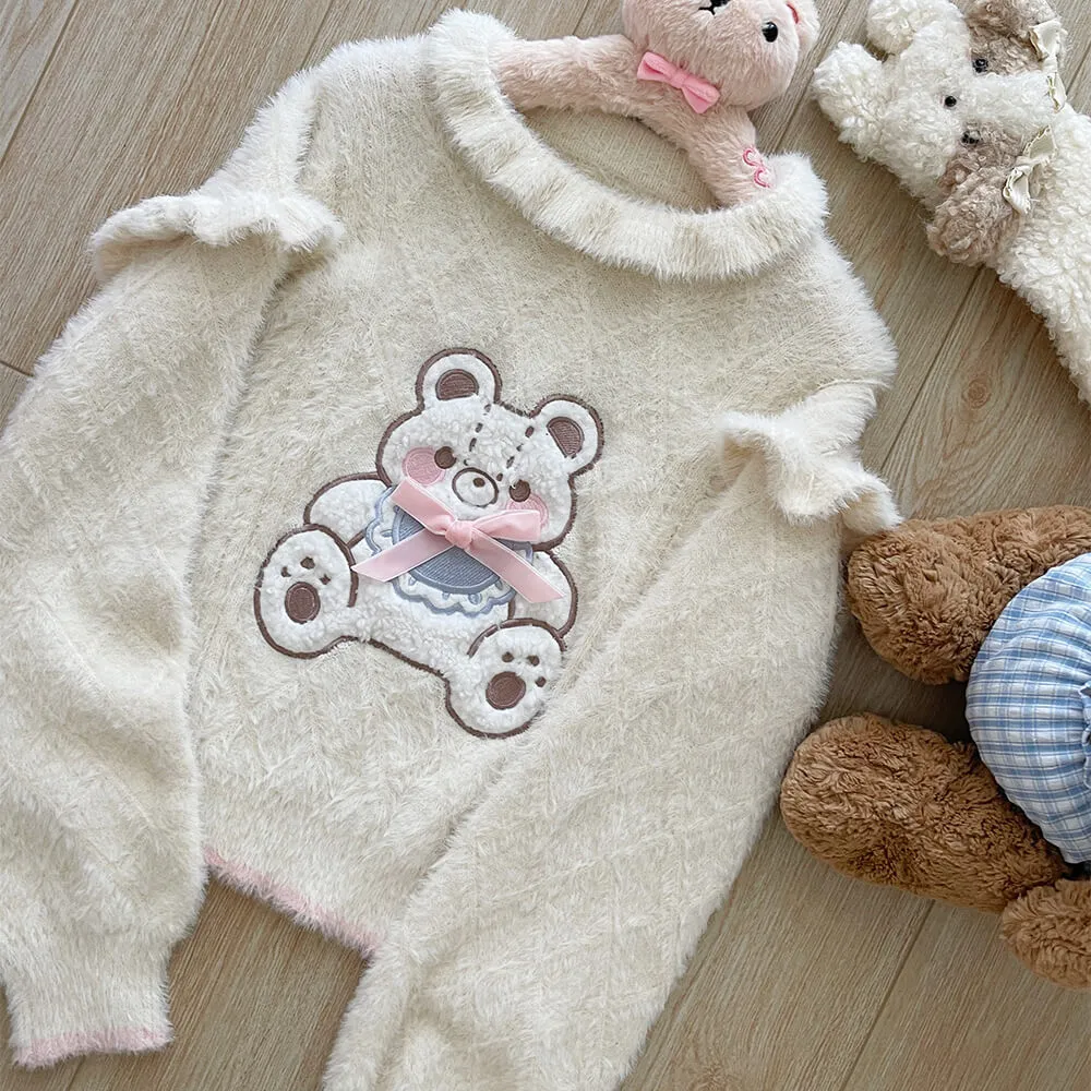 Fluffy Teddy Bear Knit Sweater