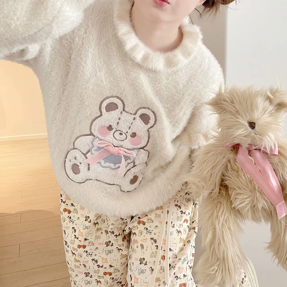 Fluffy Teddy Bear Knit Sweater