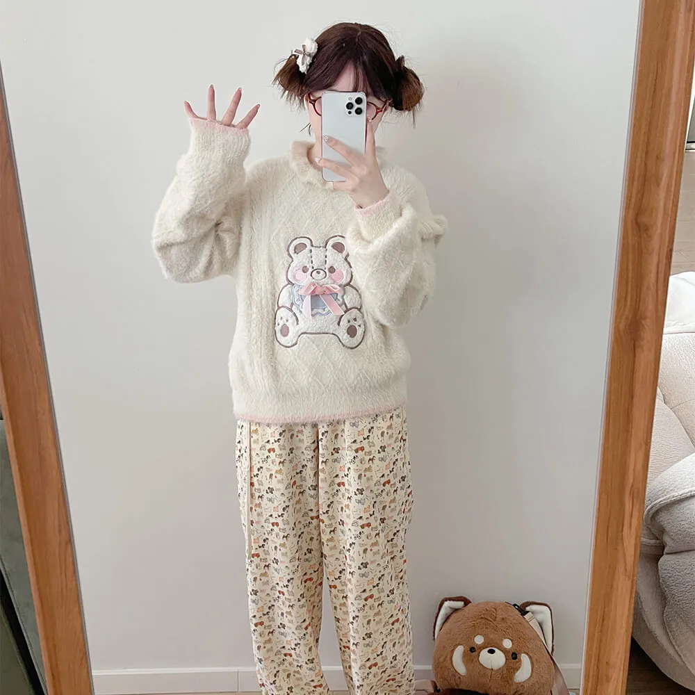 Fluffy Teddy Bear Knit Sweater