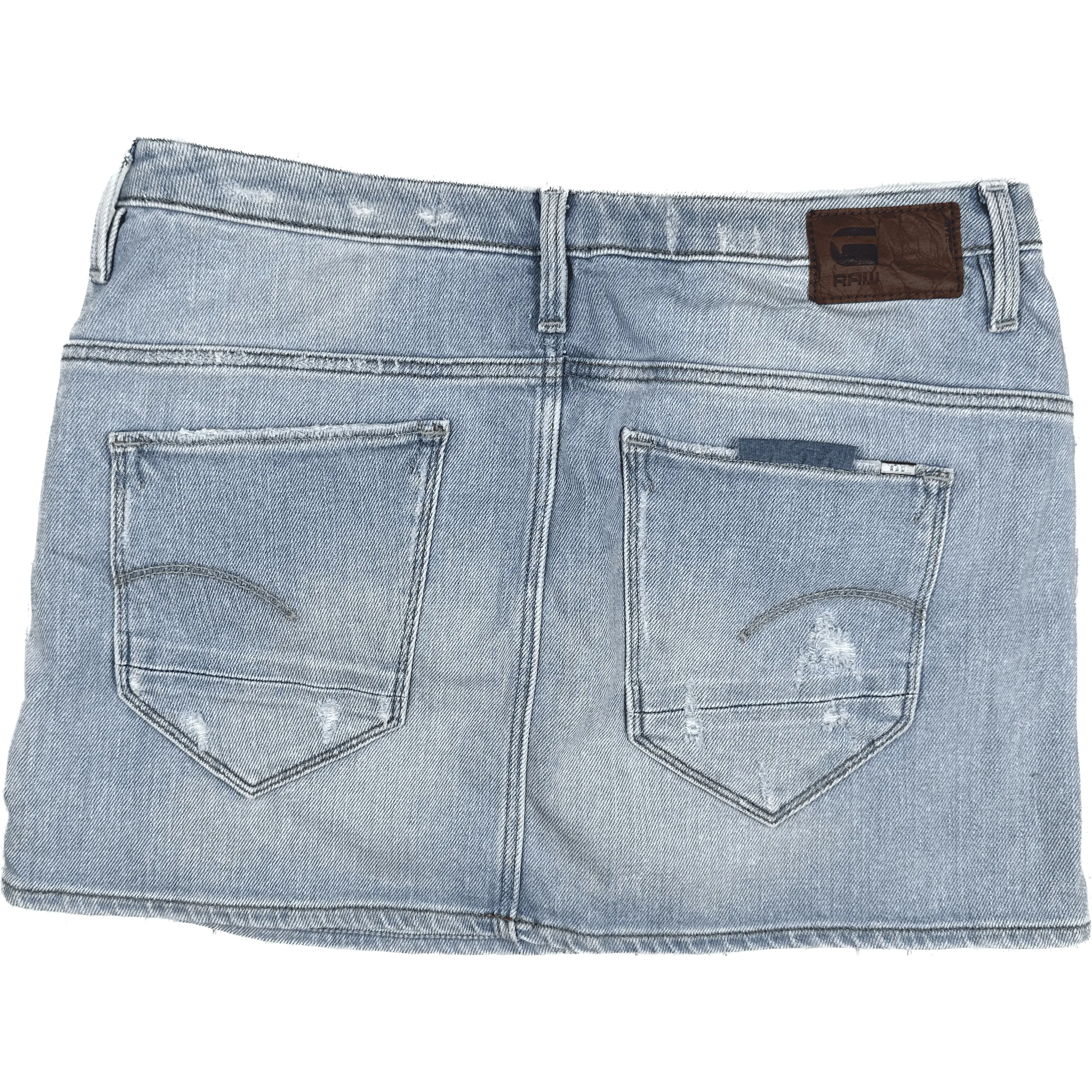 G Star Raw 3301 'Arc Mid Straight' Stretch Denim Mini Skirt - Size 27