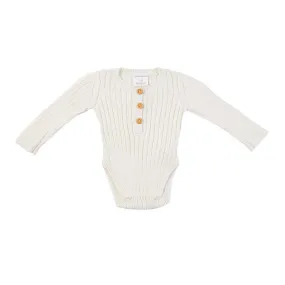 Goldie Hand Knit Rib Onesie - Off White
