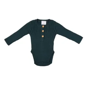 Goldie Hand Knit Rib Onesie - Teal