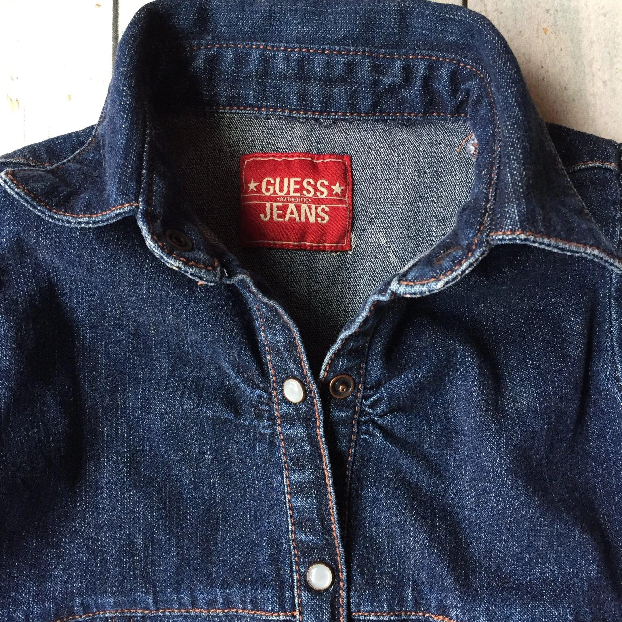 Guess Toddler Denim Shirt dress - Size L (1 to 2Y)