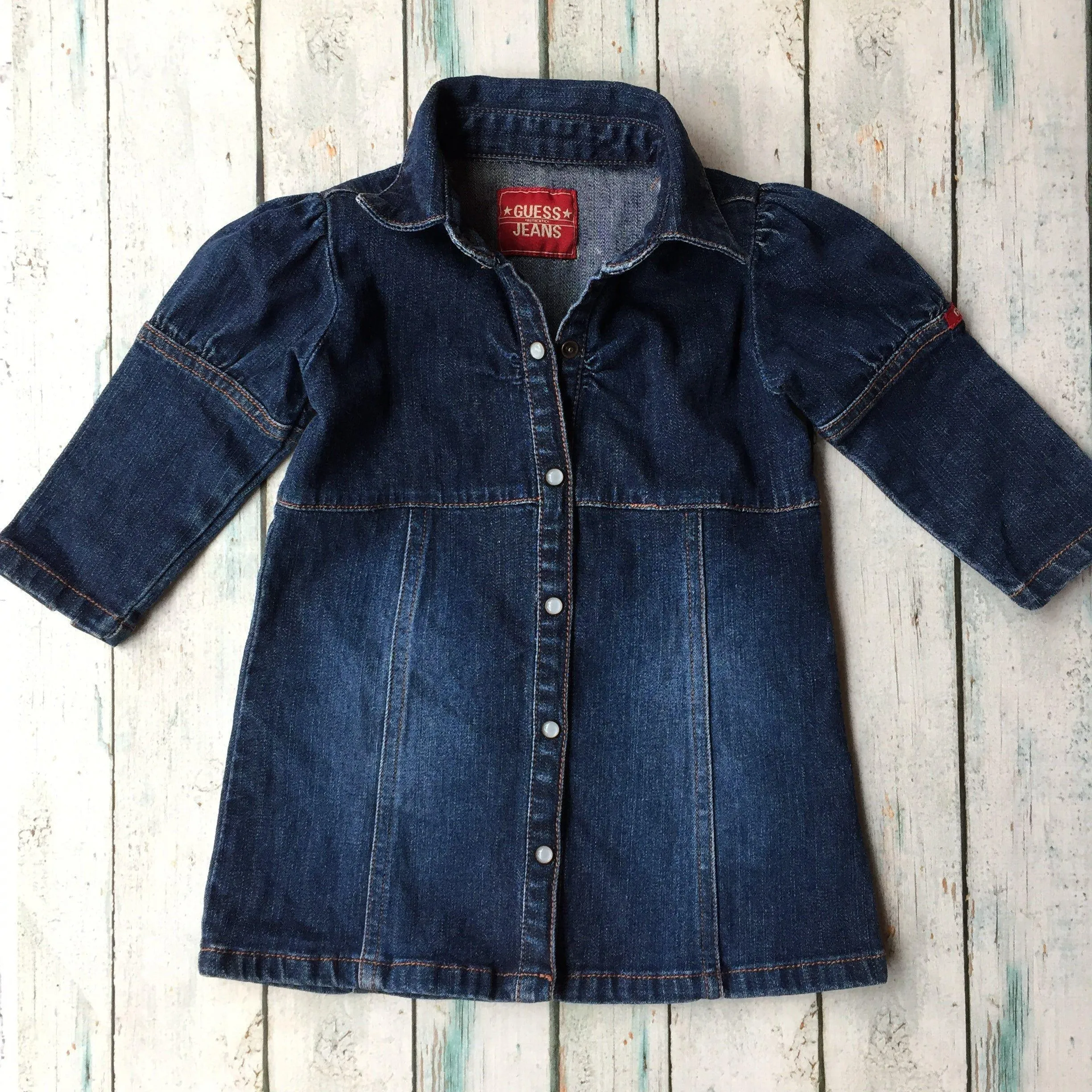 Guess Toddler Denim Shirt dress - Size L (1 to 2Y)