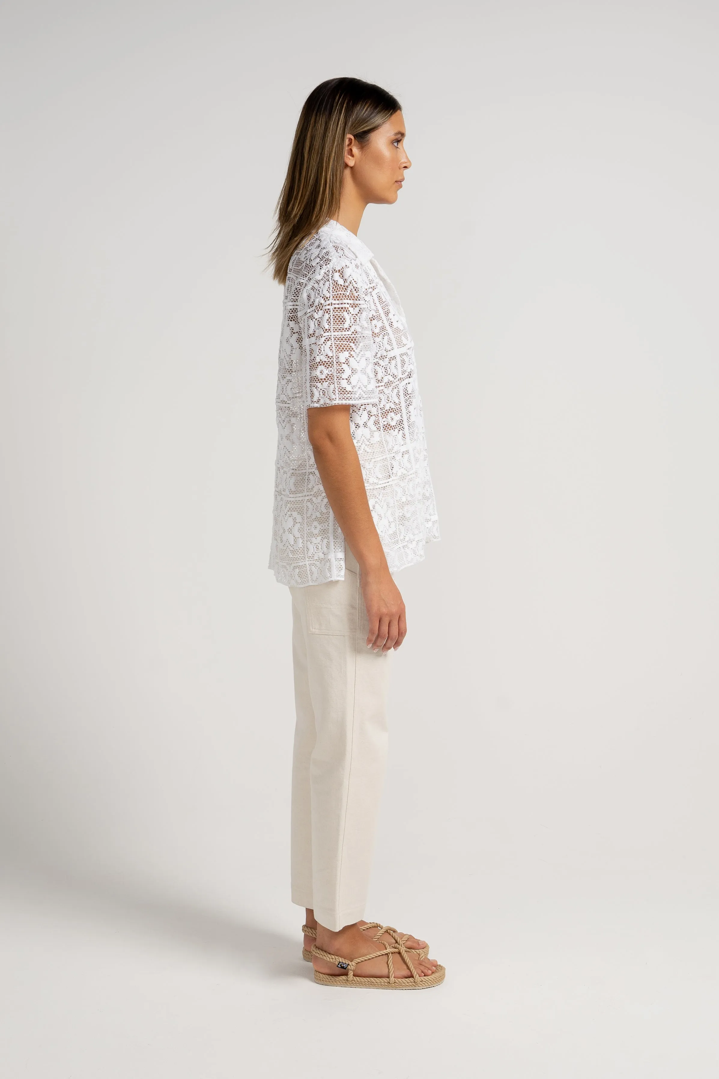 Lou Lace Shirt - White
