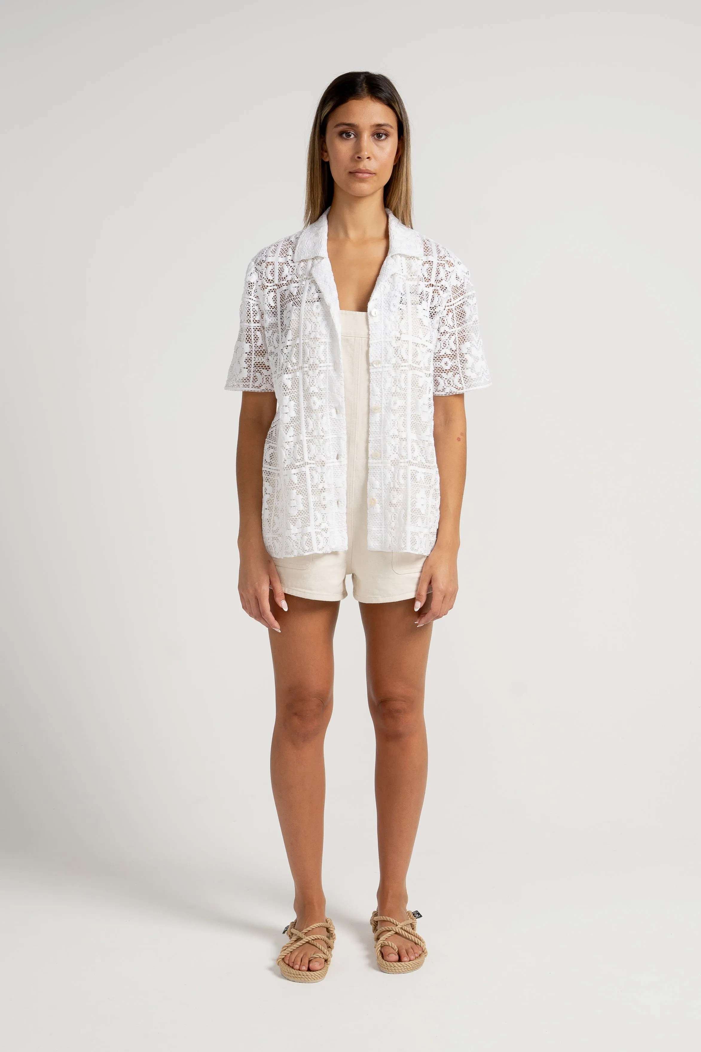 Lou Lace Shirt - White