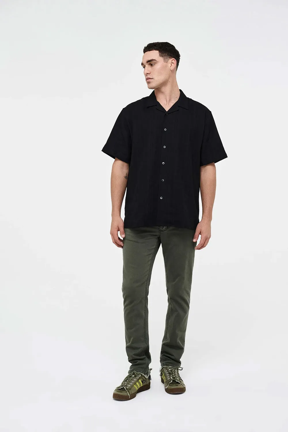 LOU SLIM TWILL - MILITARY