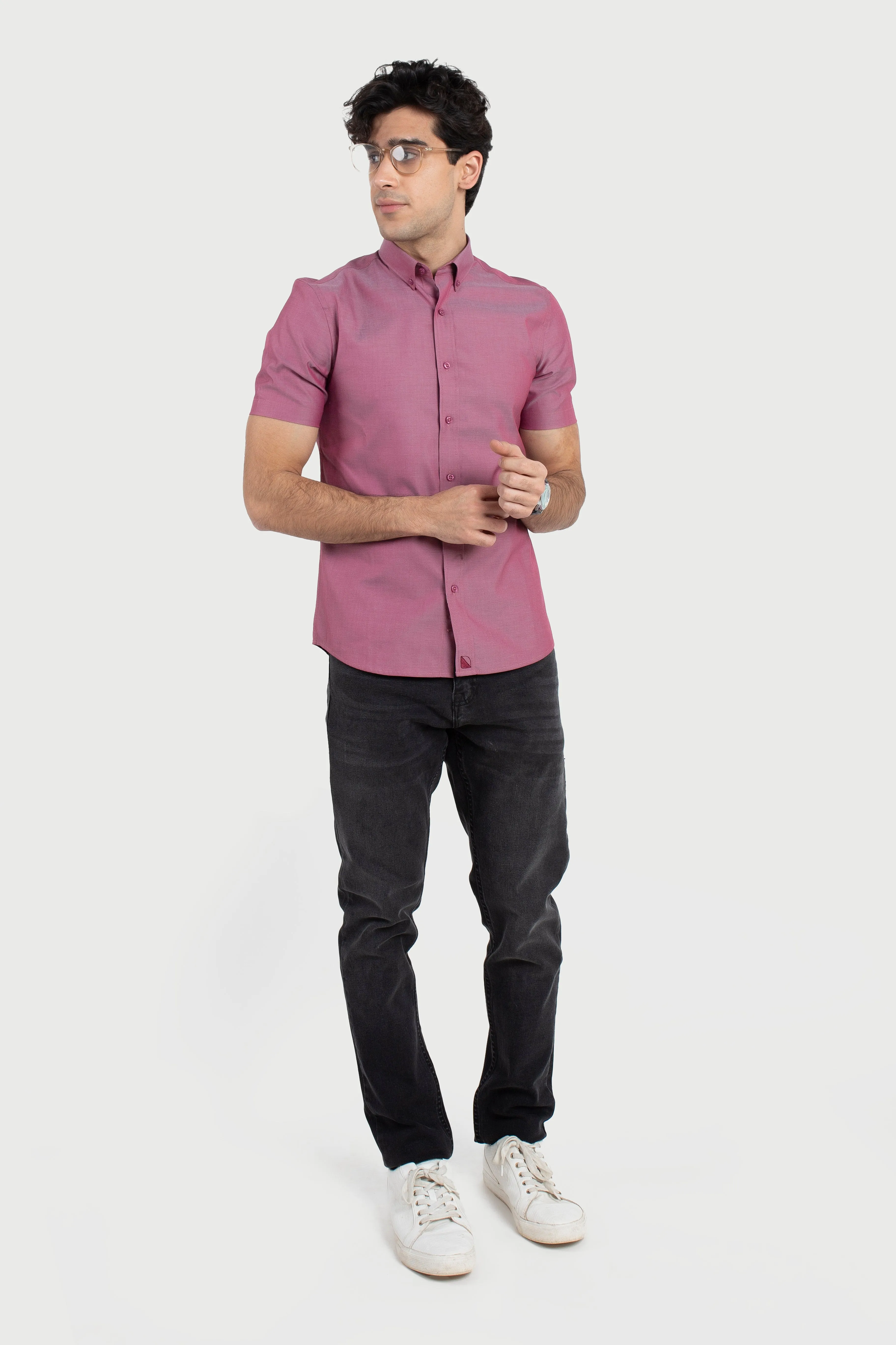 Maroon Lustre Chambray