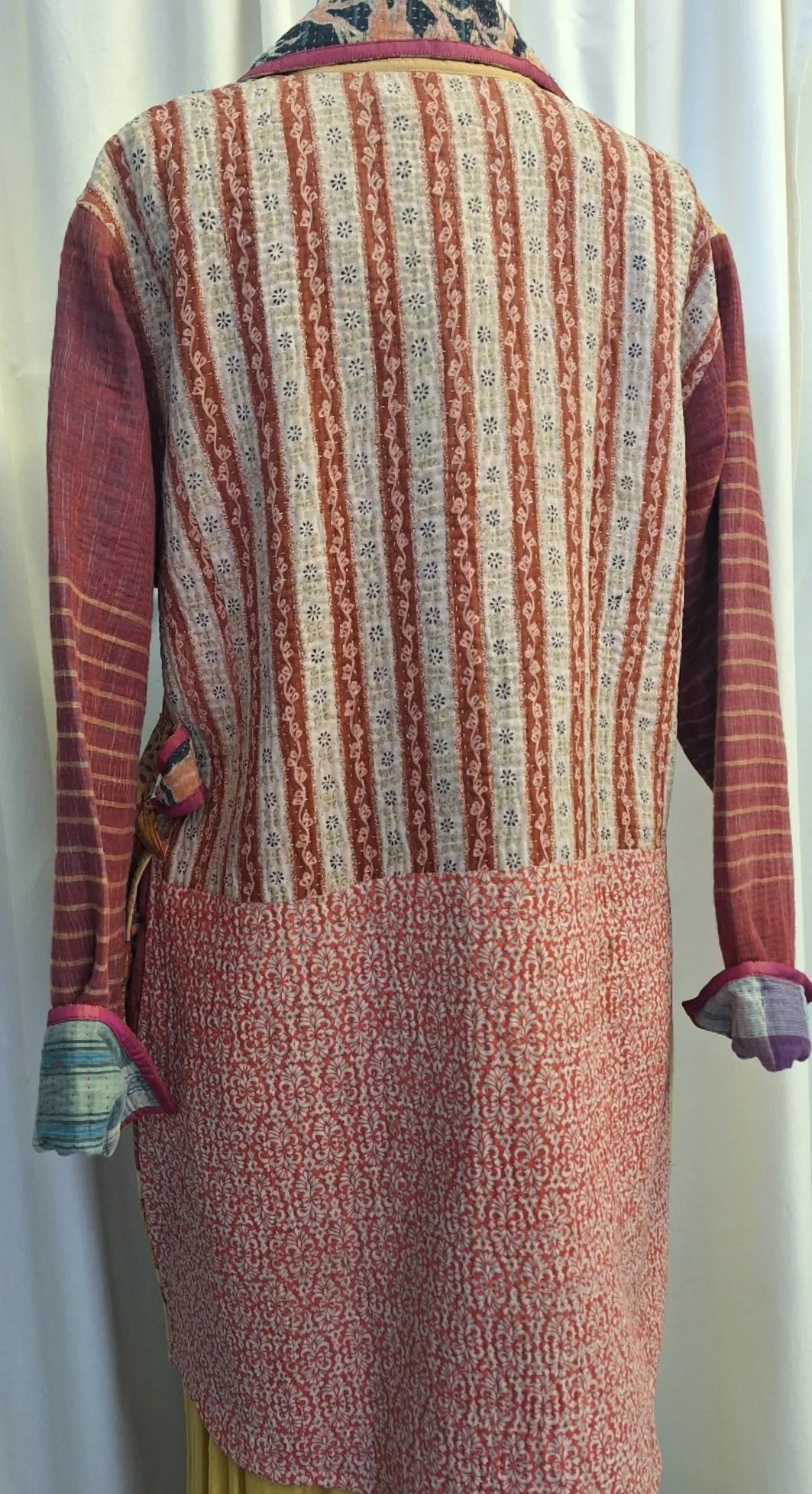 Reversible Vintage Kantha Stitched Coat - H