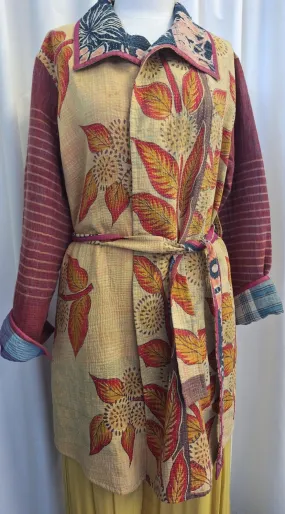 Reversible Vintage Kantha Stitched Coat - H