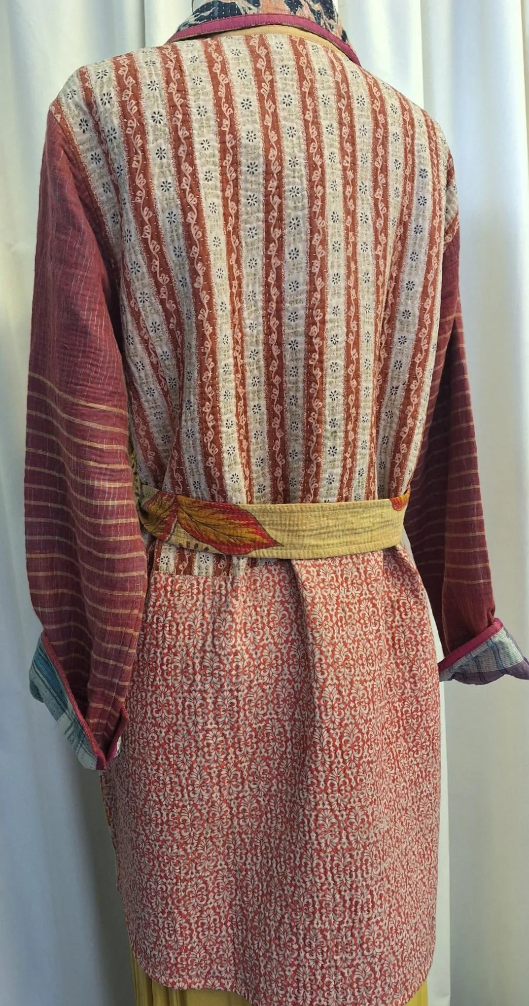 Reversible Vintage Kantha Stitched Coat - H