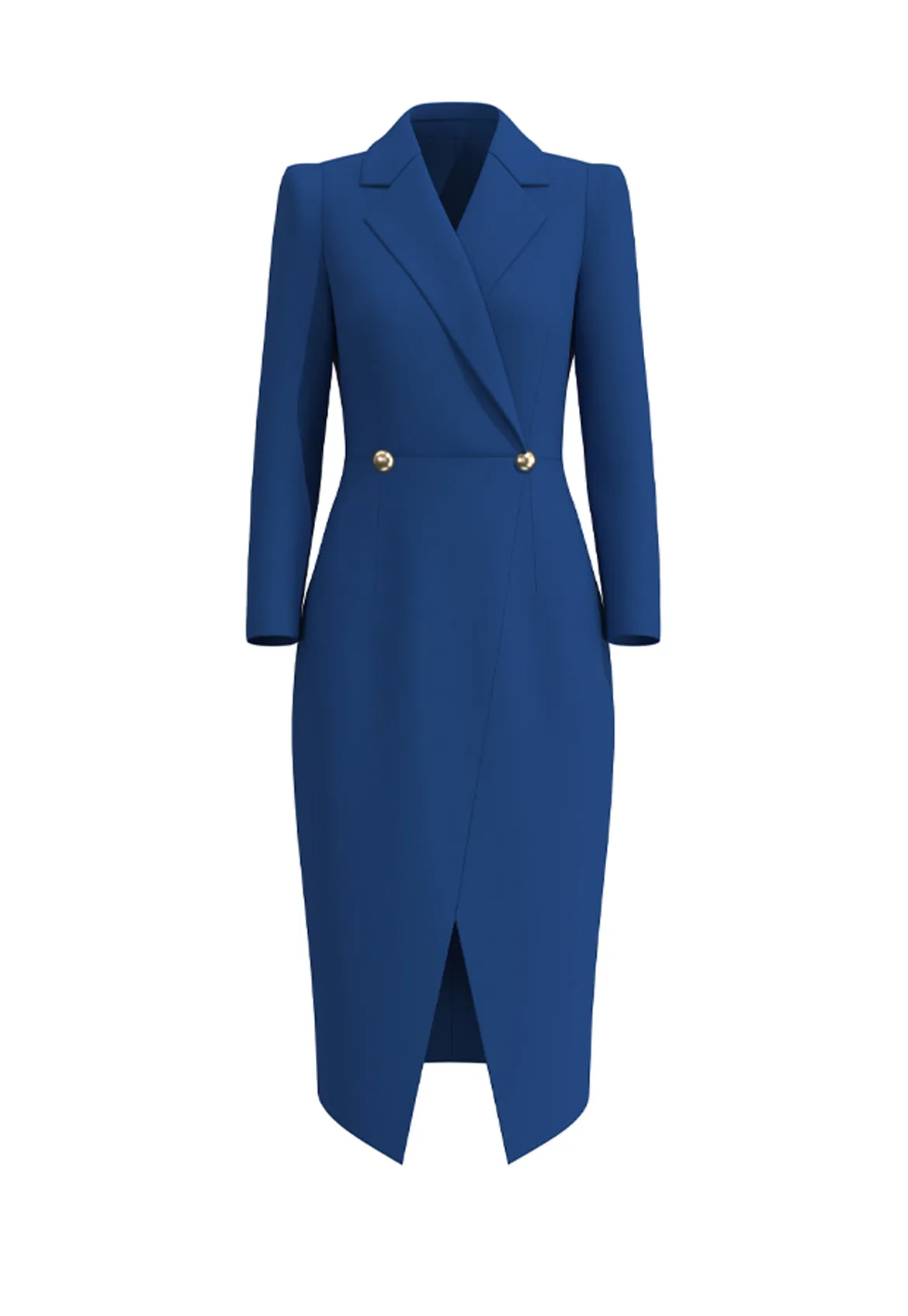 ROYAL BLUE LONG-SLEEVED DRESS