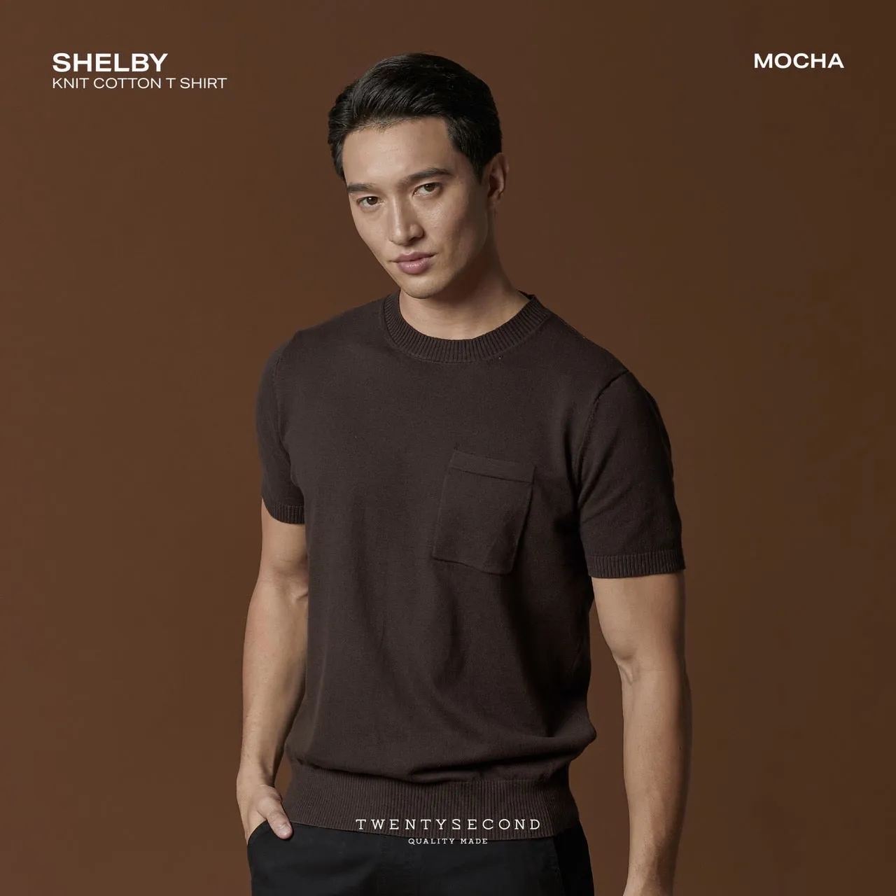 SHELBY KNIT TEE - MOCHA