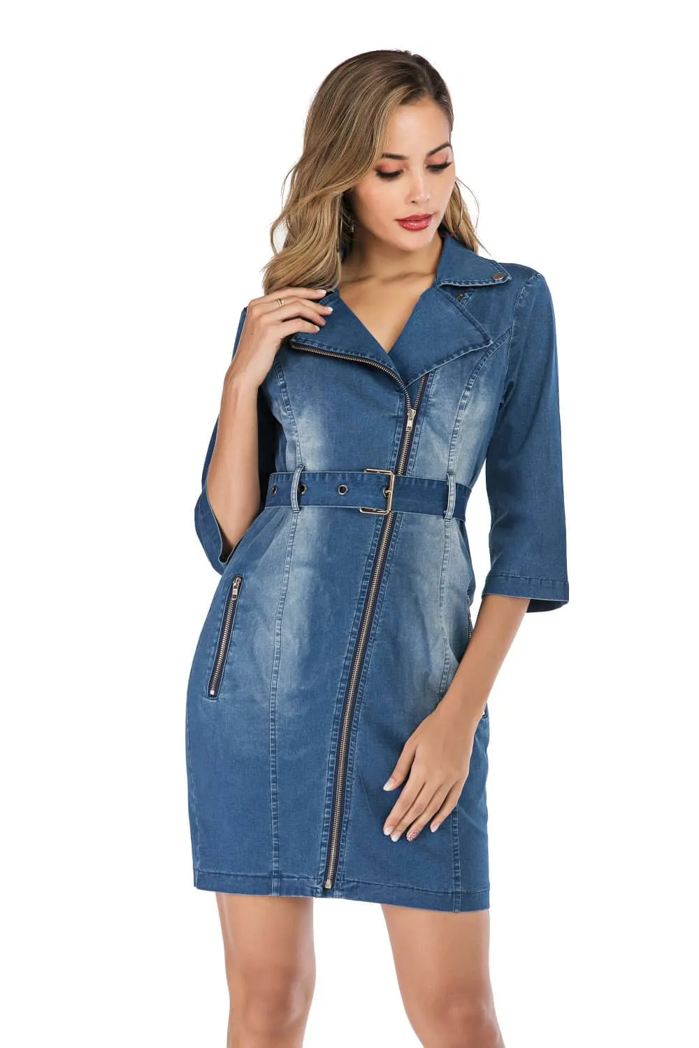 Stretch denim dress