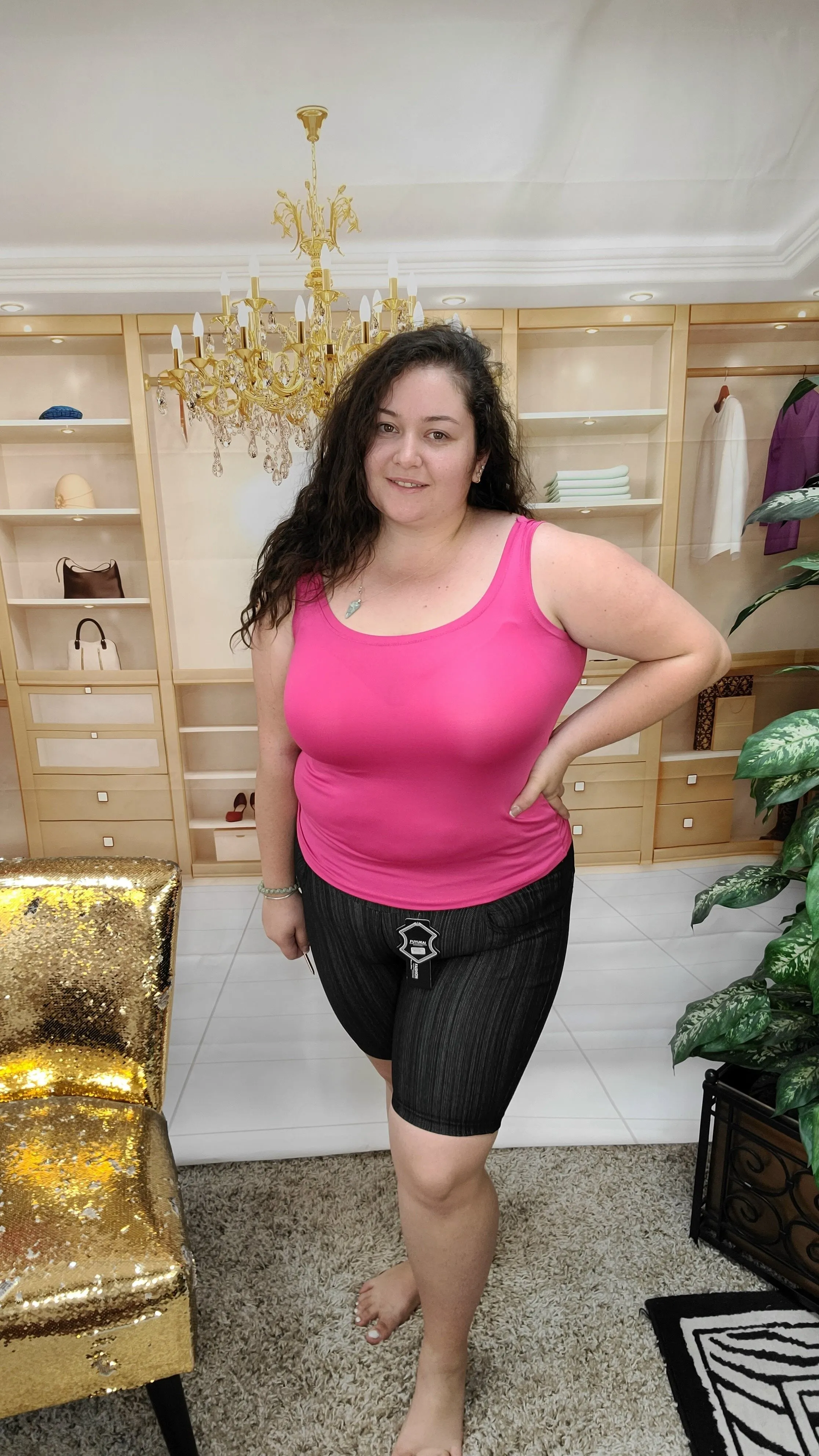 Stretch Denim Shorts in Black