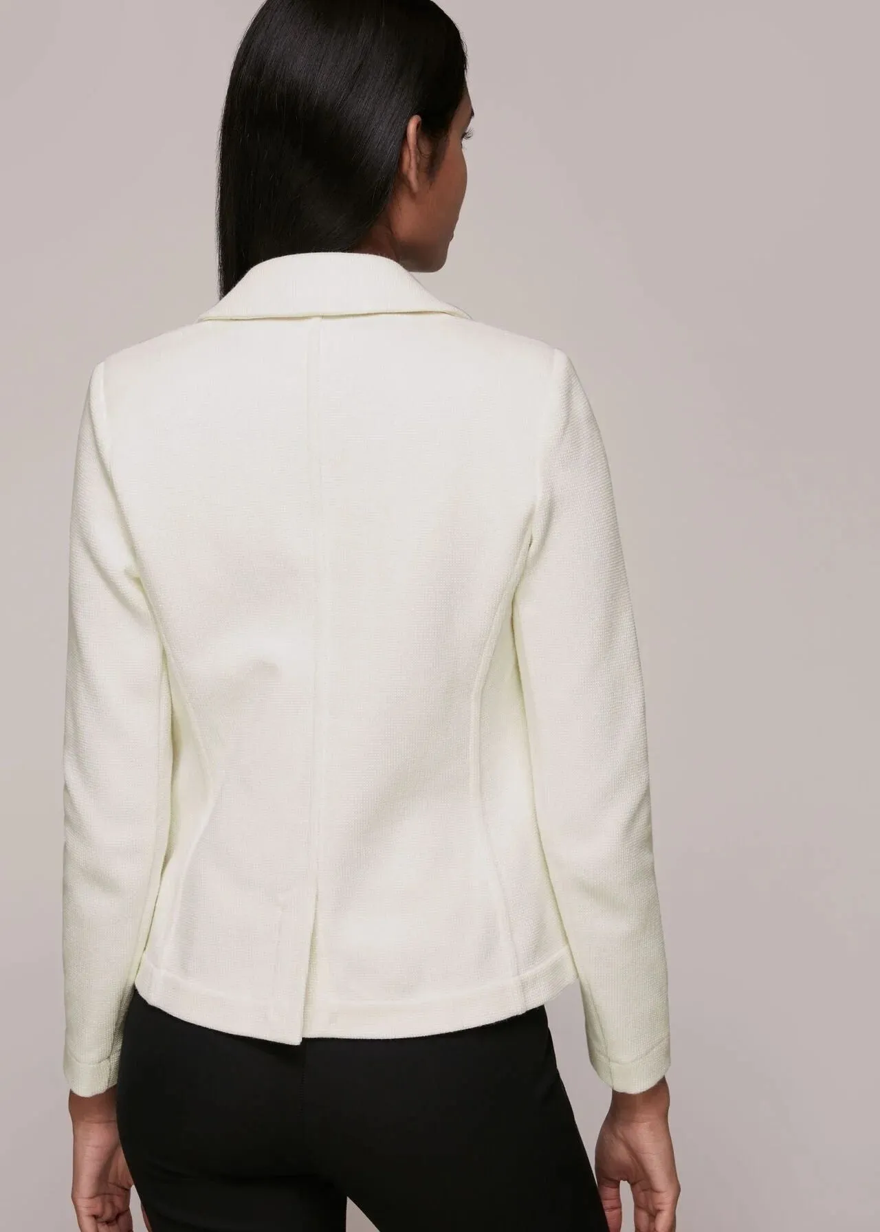 Whistles Ivory Slim Jersey Jacket