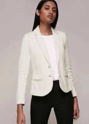 Whistles Ivory Slim Jersey Jacket