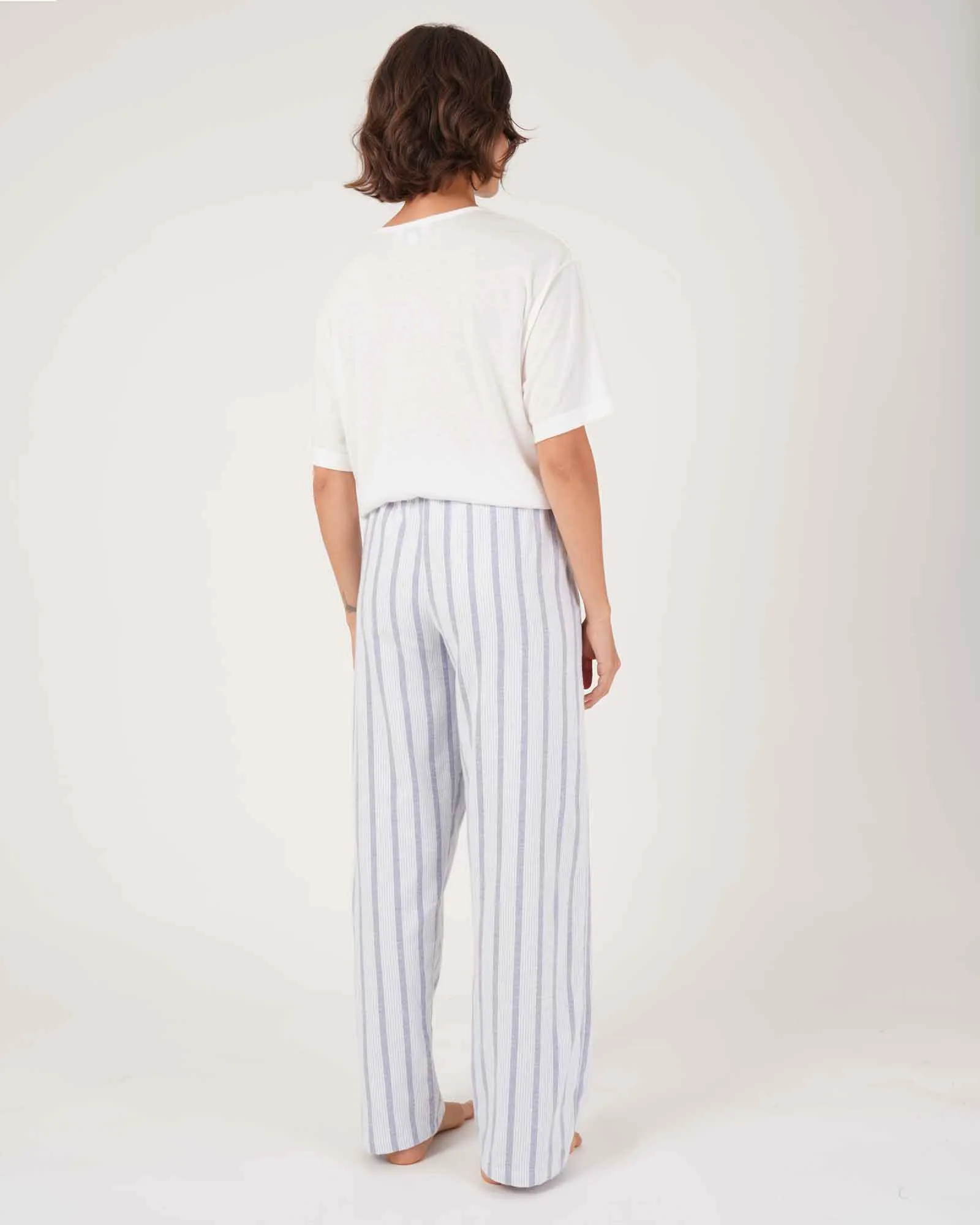 Women's Brushed Cotton Pyjama Trousers - Ripple Stripe