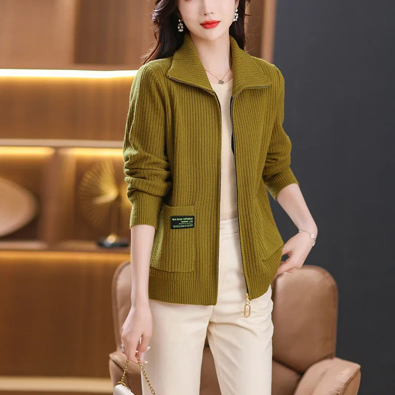 ❤️‍🔥Women's Knitted Zip Up Cardigan Sweater
