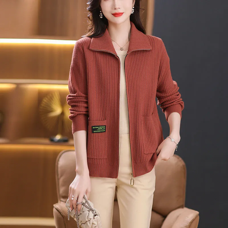 ❤️‍🔥Women's Knitted Zip Up Cardigan Sweater