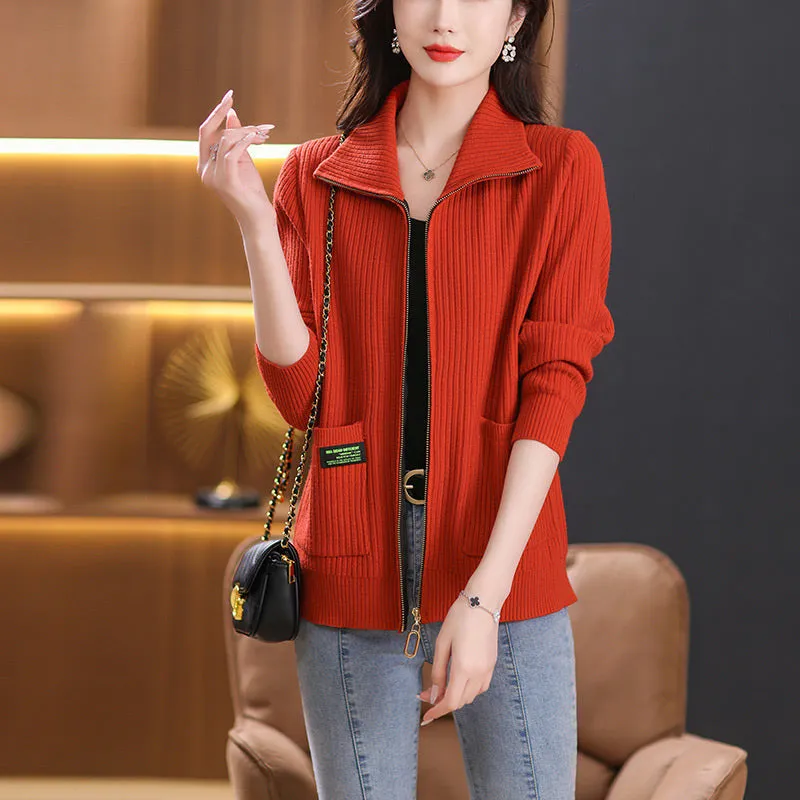 ❤️‍🔥Women's Knitted Zip Up Cardigan Sweater