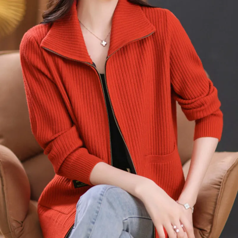 ❤️‍🔥Women's Knitted Zip Up Cardigan Sweater