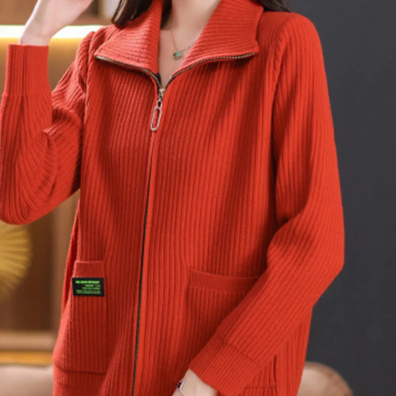 ❤️‍🔥Women's Knitted Zip Up Cardigan Sweater
